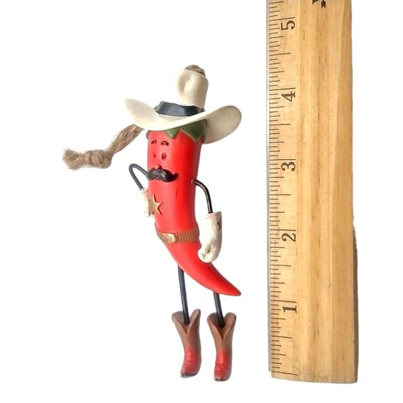 Cowboy Chili Pepper Ornament With Hat & Boots Western Southwestern Figurine 4.5" - Picture 7 of 7